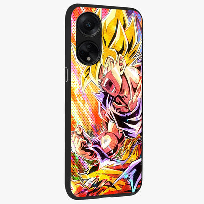 Firing Goku Glass Case upright view showcasing energetic anime artwork with bold warrior theme.