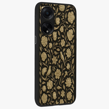 Golden Evil Eye Mandala Glass Case upright view showcasing decorative evil eye mandala artwork with spiritual aesthetic style.