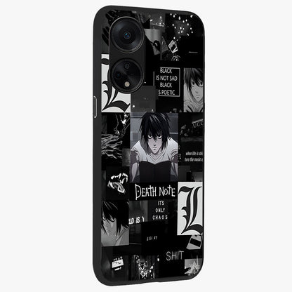 Midnight Chaos Mind Glass Case upright view showcasing expressive abstract artwork with bold dark theme.