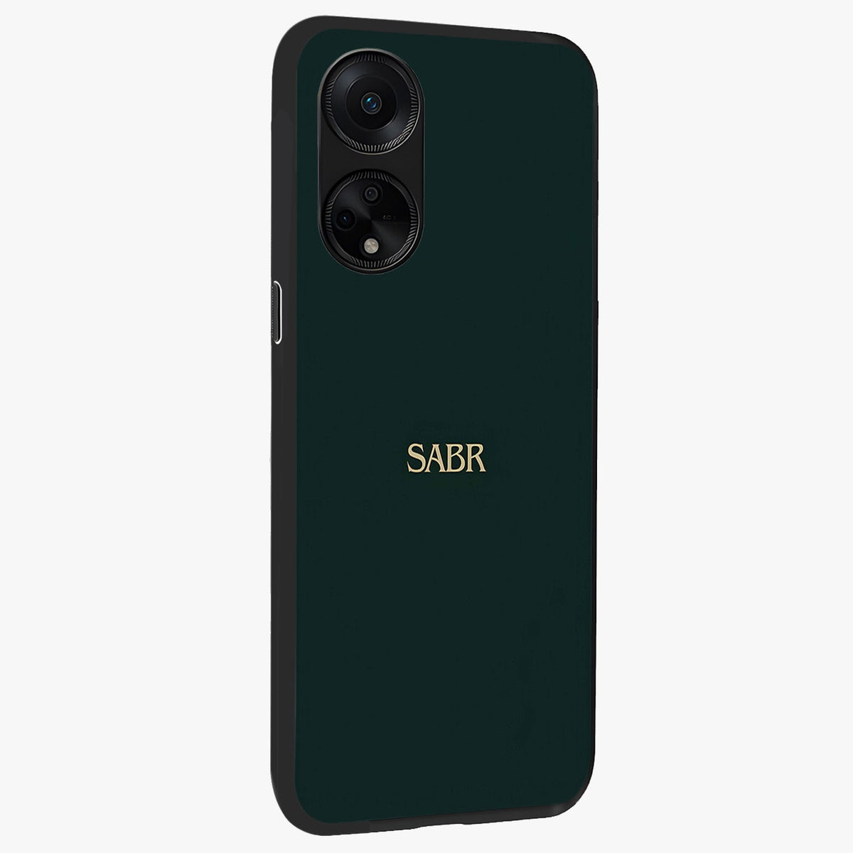 Sabr Minimal Patience Glass Case upright view showcasing calm minimalist artwork with motivational patience theme.