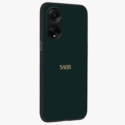 Sabr Minimal Patience Glass Case upright view showcasing calm minimalist artwork with motivational patience theme.