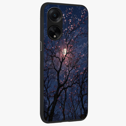 Twilight Sakura Serenade Glass Case upright view showcasing beautiful cherry blossom artwork with serene evening theme.