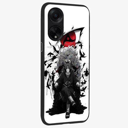 Uchiha Shadow Throne Glass Case upright view showcasing magical underwater galaxy artwork with vibrant cosmic theme.