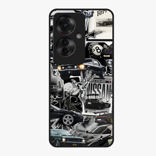 Aesthetic Dark Love Glass Case showing flat back view with dark romantic artwork and glossy glass finish.