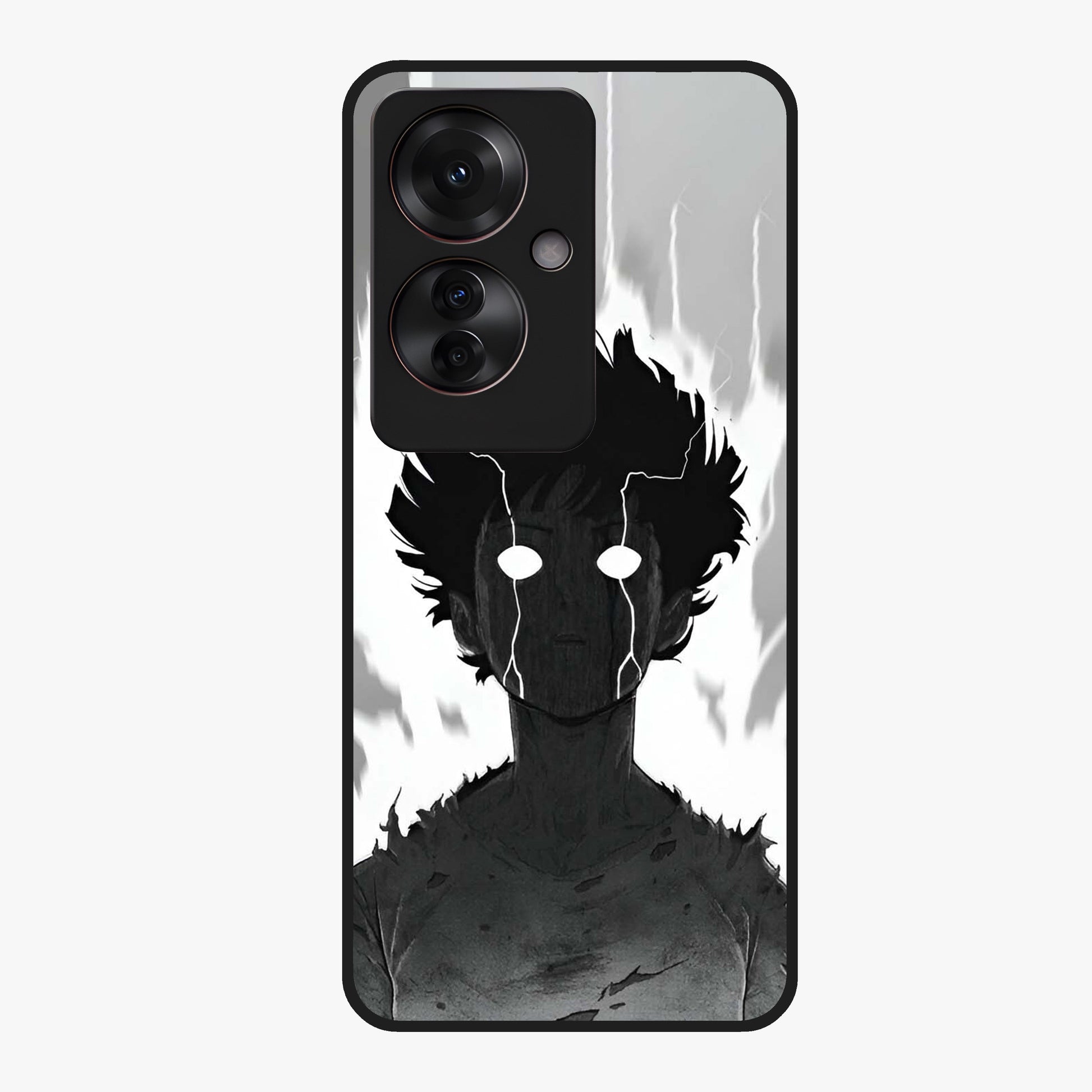 Awakened Inner Rage Glass Case showing flat back view with intense artistic artwork and glossy glass finish.