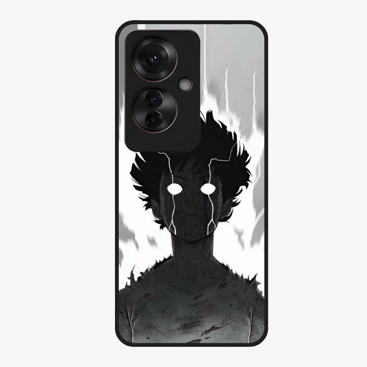 Awakened Inner Rage Glass Case showing flat back view with intense artistic artwork and glossy glass finish.