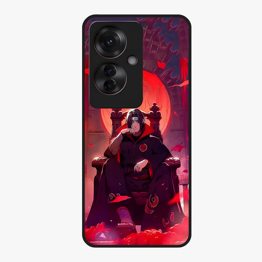 Blood Moon Sovereign Glass Case showing flat back view with mystical blood moon artwork and glossy glass finish.