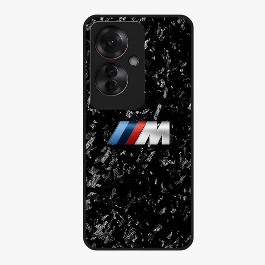 Carbon Speed Mark Glass Case showing flat back view with sporty carbon pattern artwork and glossy glass finish.