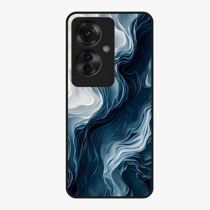 Ethereal Paper Marble Glass Case showing flat back view with soft marble paper texture artwork and glossy glass finish.
