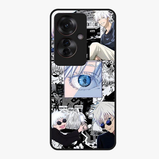 Infinity Sorcerer Chaos Glass Case showing flat back view with mystical sorcerer themed artwork and glossy glass finish.