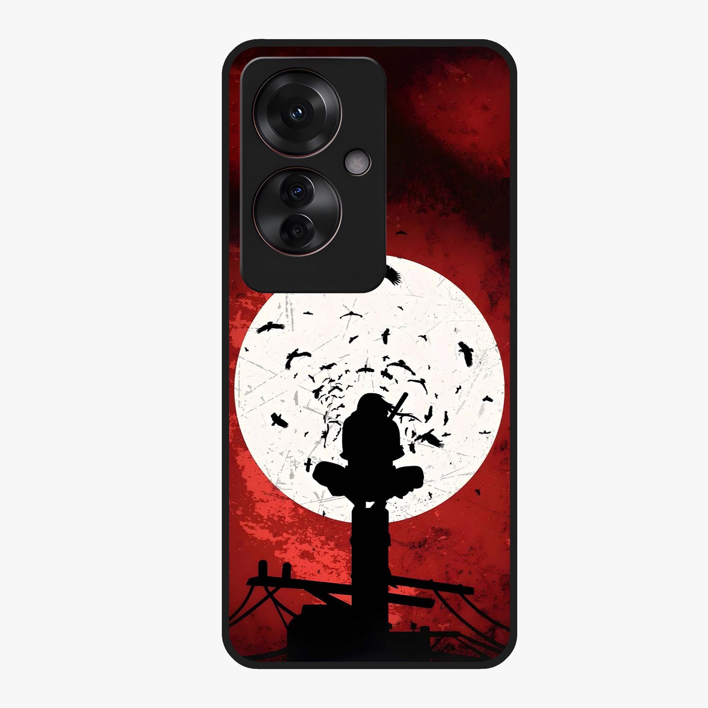 Itachi Limited Edition Naruto Anime Glass Case showing flat back view with iconic anime character artwork and glossy glass finish.