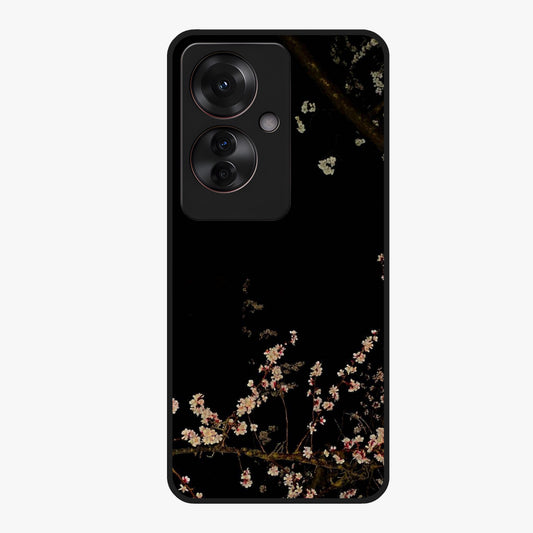 Petal Moon Light With Custom Name Glass Case showing flat back view with floral moonlight artwork and personalized name design.