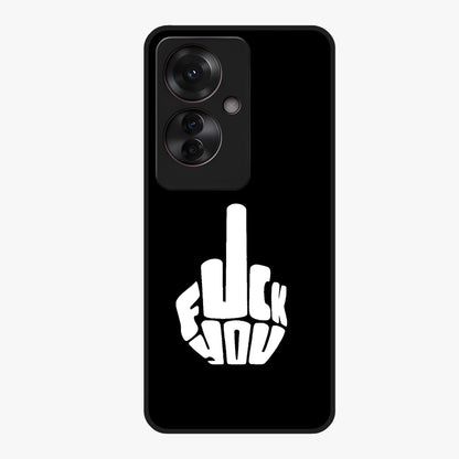 Rebel Mode On Glass Case showing flat back view with bold rebellious typography artwork and glossy glass finish.