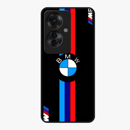 Turbo BMW Beast Glass Case showing flat back view with high performance sports car artwork and glossy glass finish.