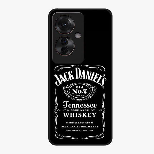 Vintage Whiskey Heritage Glass Case showing flat back view with classic whiskey inspired artwork and glossy glass finish.