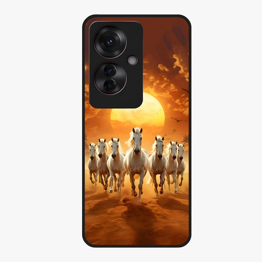 Wild Sunset Majesty Glass Case showing flat back view with majestic sunset landscape artwork and glossy glass finish.