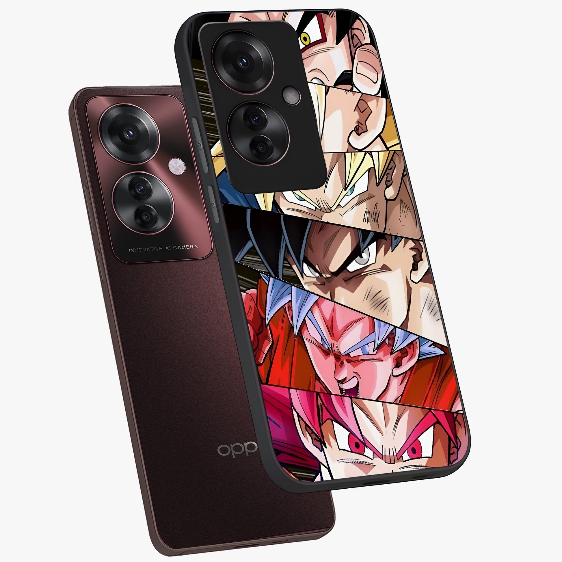 Anime Character Glass Case displayed in angled mockup highlighting colorful anime character illustration.