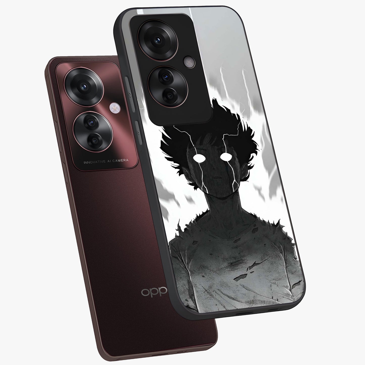 Awakened Inner Rage Glass Case displayed in angled mockup highlighting powerful graphic design and bold artistic theme.