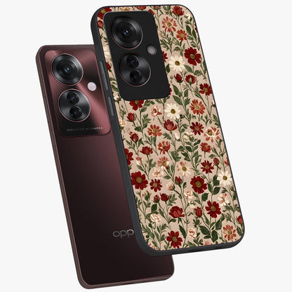 Biege Flower With Leaf Glass Case displayed in angled mockup highlighting minimal floral leaf design and elegant aesthetic.