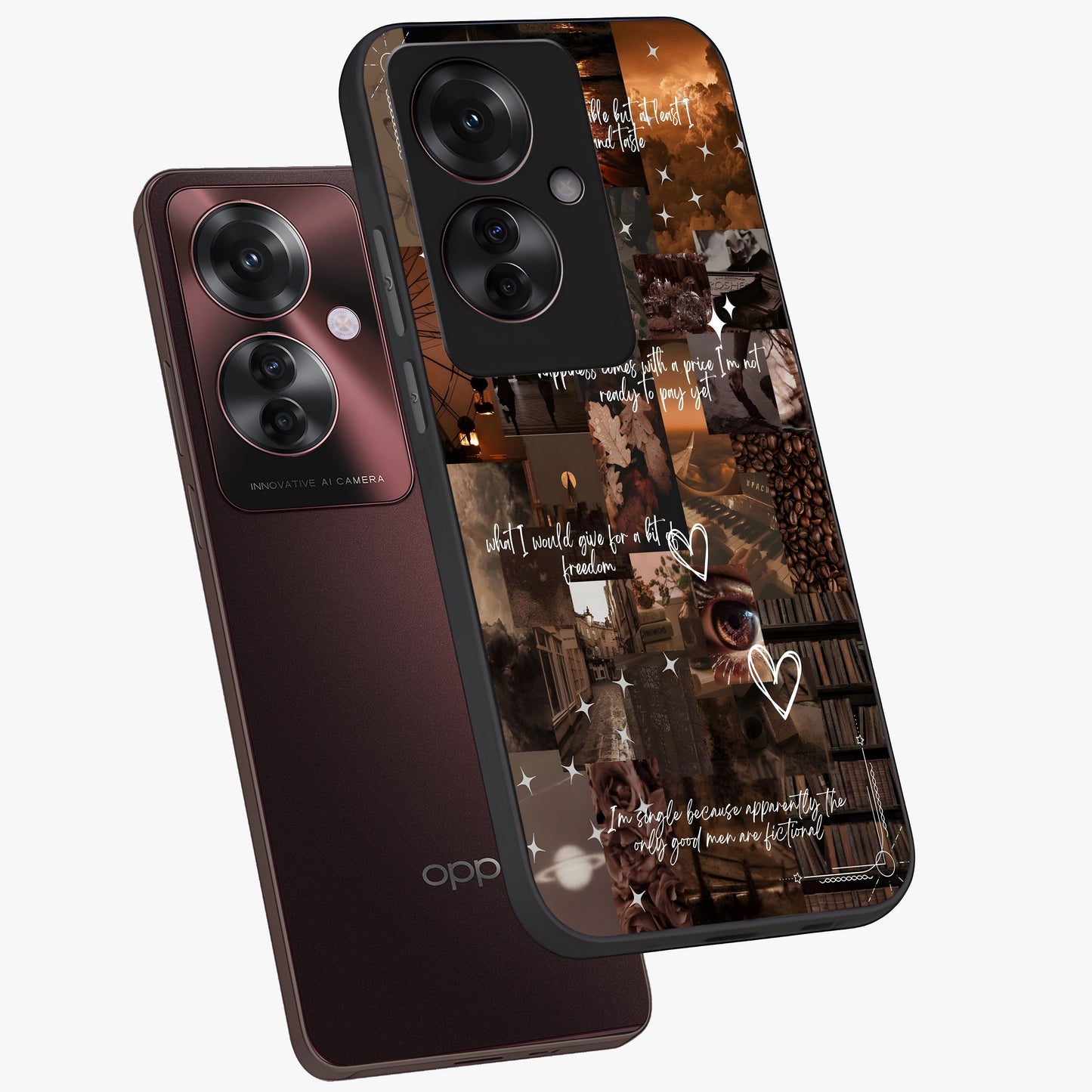 Bittersweet Aesthetic Chaos Glass Case displayed in angled mockup highlighting expressive abstract artwork and edgy aesthetic theme.