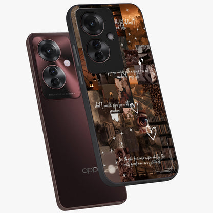 Bittersweet Aesthetic Chaos Glass Case displayed in angled mockup highlighting expressive abstract artwork and edgy aesthetic theme.