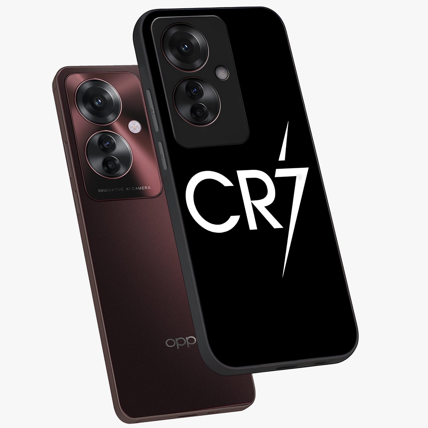Cr7 Elite Strike Glass Case displayed in angled mockup highlighting powerful sports graphic with bold athletic theme.