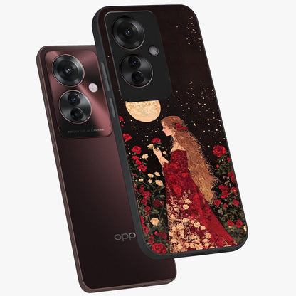 Crimson Dreams Glass Case displayed in angled mockup highlighting soft crimson aesthetic design with artistic theme.