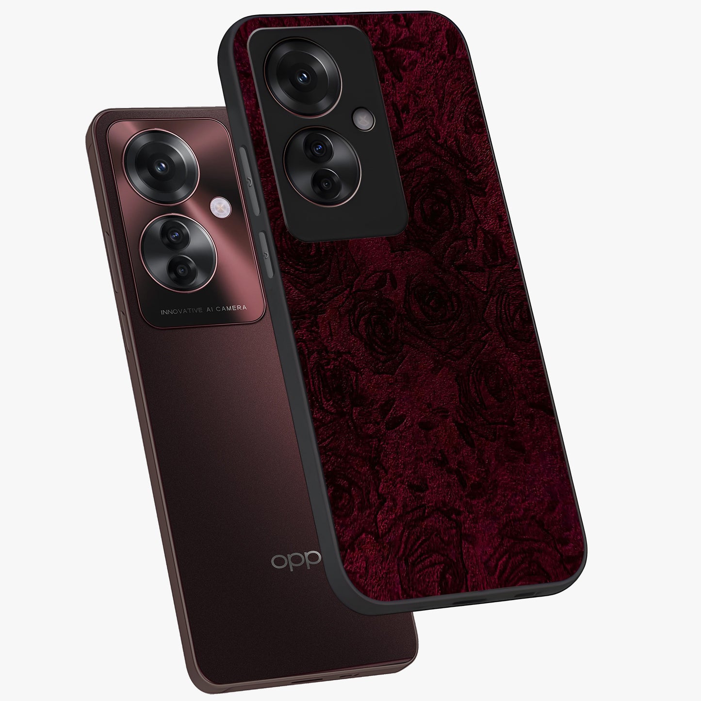 Crimson Fade Flow Glass Case displayed in angled mockup highlighting smooth gradient design with modern aesthetic style.