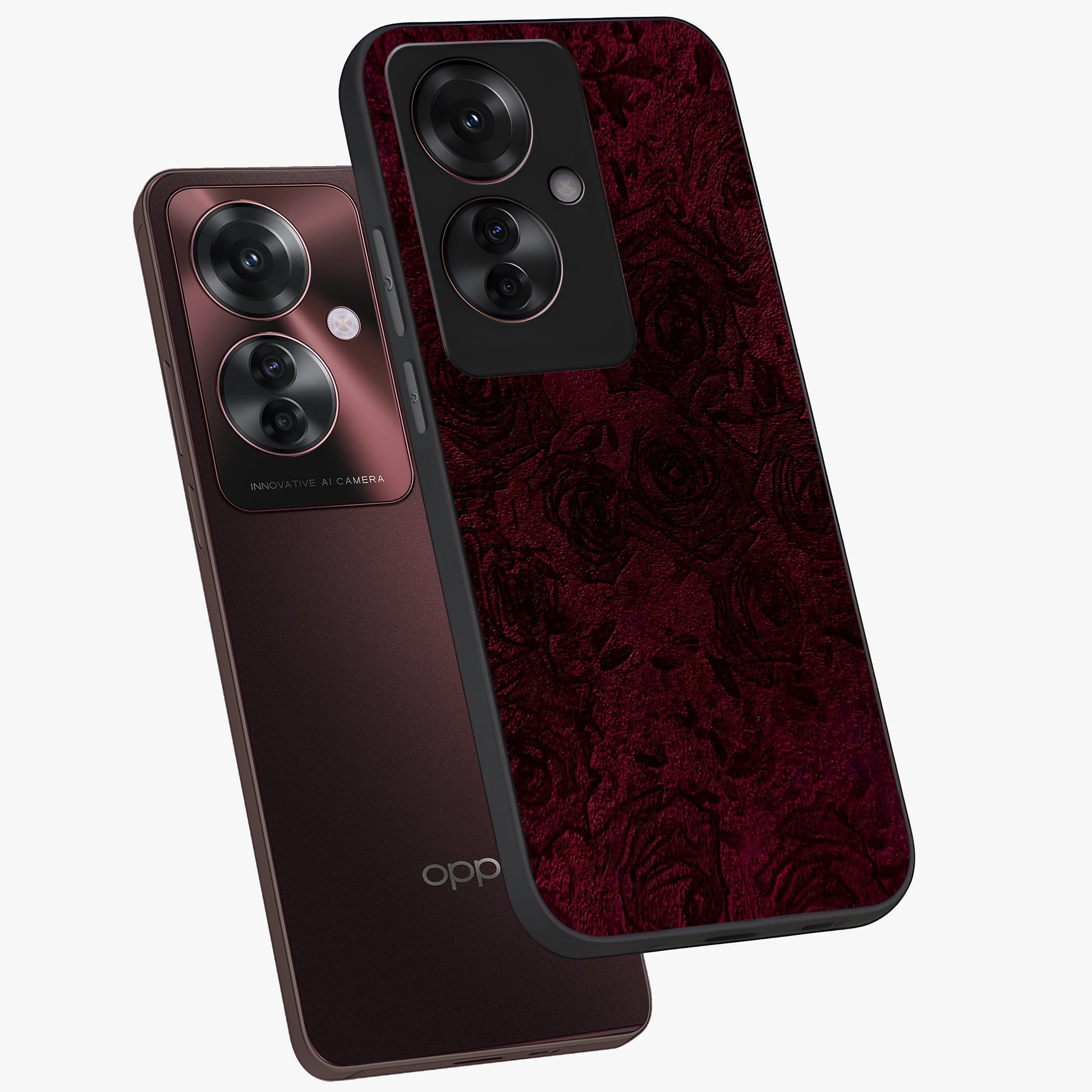 Crimson Fade Flow Glass Case displayed in angled mockup highlighting smooth gradient design with modern aesthetic style.
