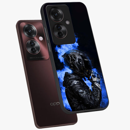 Cyber Sentinel Protocol Glass Case displayed in angled mockup highlighting digital cyber design with sci-fi aesthetic style.