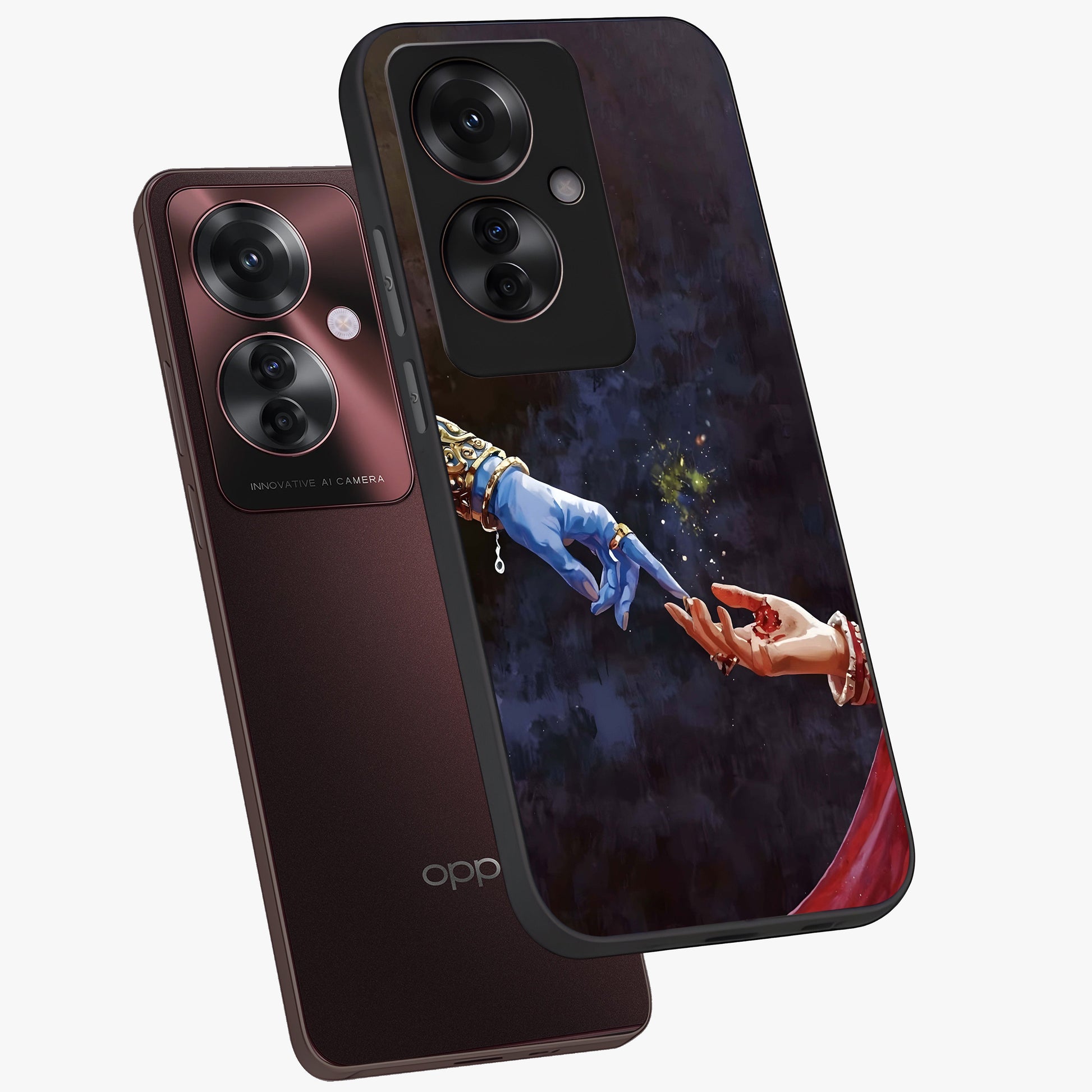 Divine Touch Eternal Glass Case displayed in angled mockup highlighting elegant divine inspired design with calm aesthetic style.
