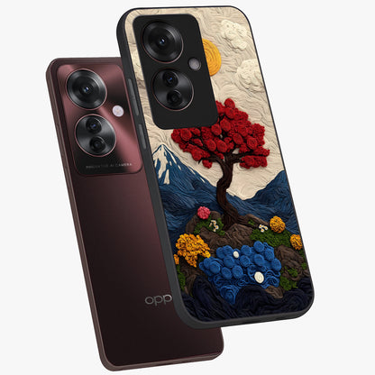 Eternal Nature Tapestry Glass Case displayed in angled mockup highlighting detailed botanical pattern with artistic aesthetic.