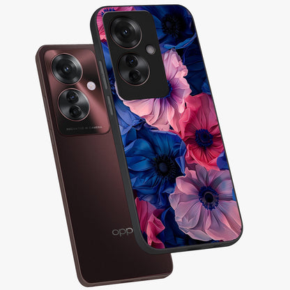 Flower Paper Art Pattern Glass Case displayed in angled mockup highlighting layered paper flower design with artistic aesthetic.