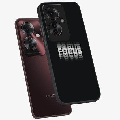Focus Mode On Glass Case displayed in angled mockup highlighting clean minimal text artwork with modern aesthetic style.