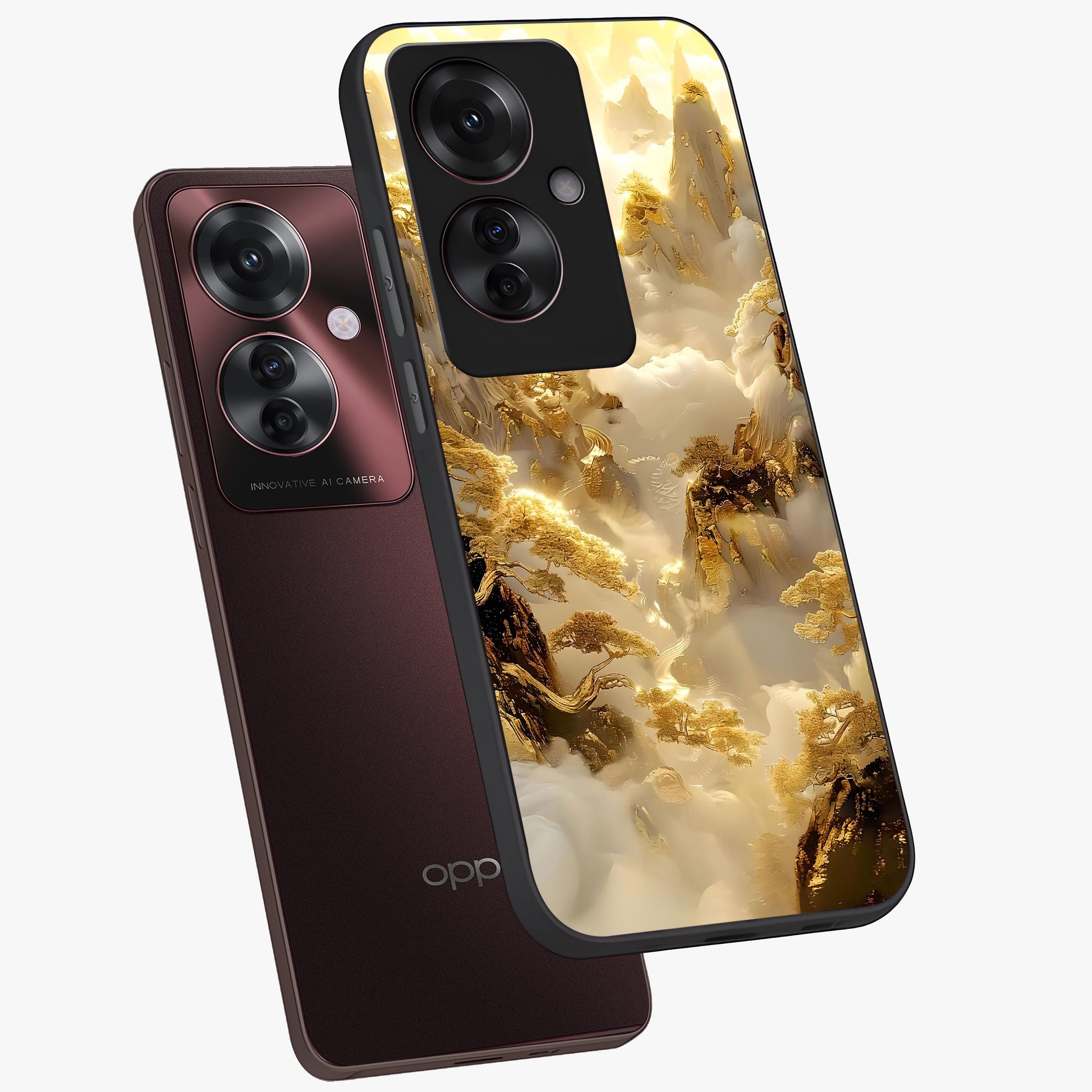 Gates Of Illumination Glass Case displayed in angled mockup highlighting radiant portal inspired design with fantasy aesthetic.