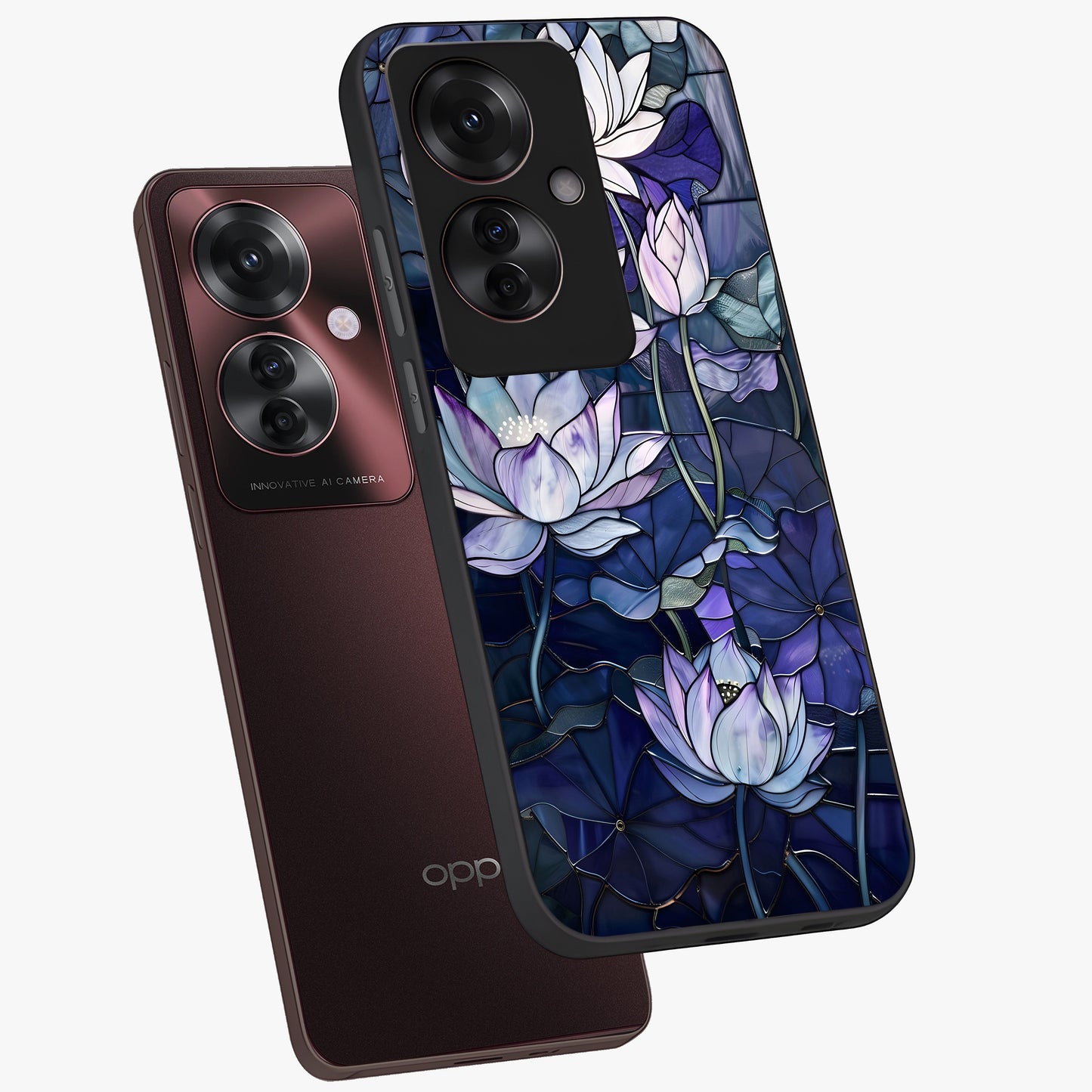 Gloss Petal Rush Glass Case displayed in angled mockup highlighting vibrant petal design with elegant floral aesthetic.