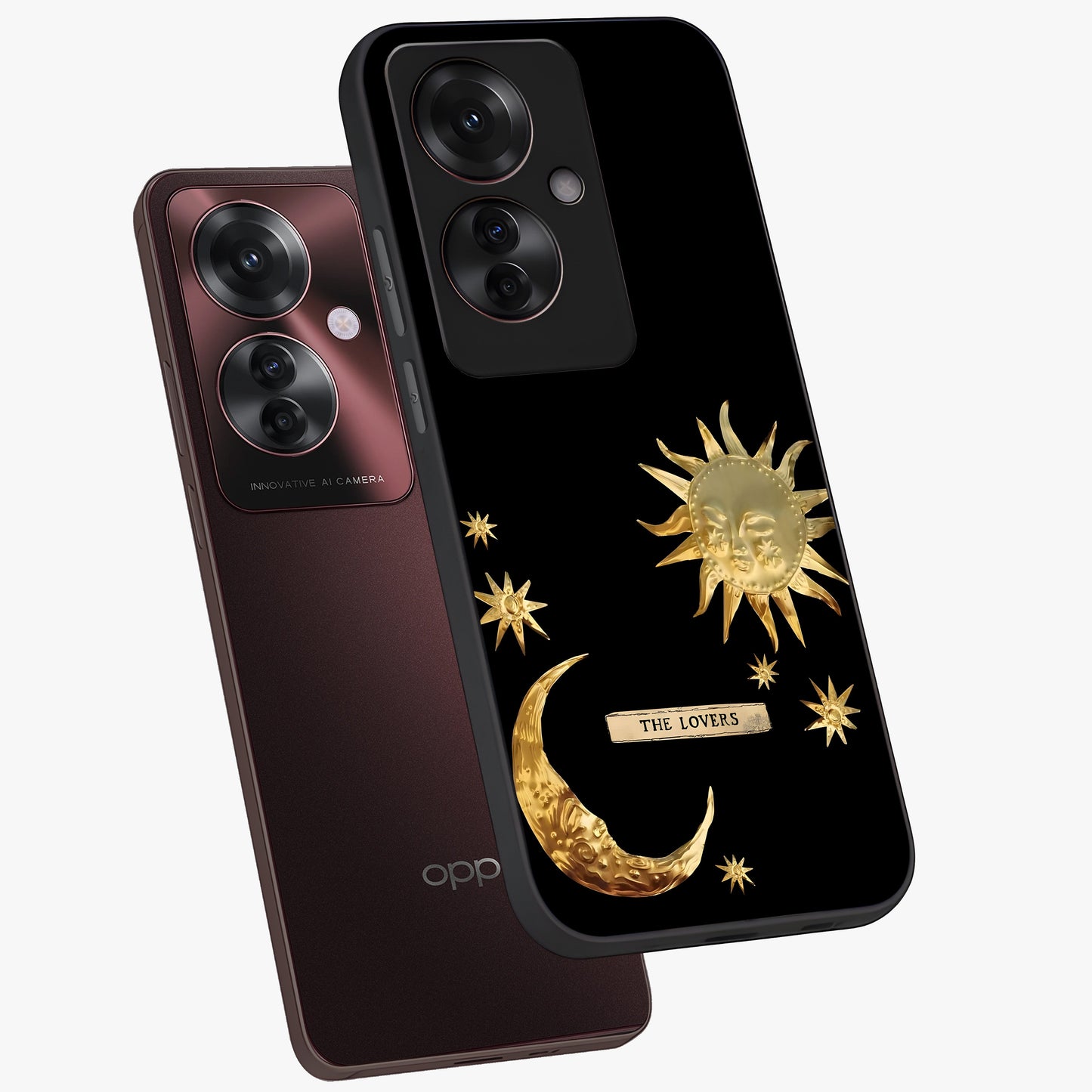 Gold Sun Blush Glass Case displayed in angled mockup highlighting radiant sun design with warm golden aesthetic.