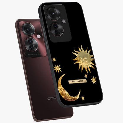 Gold Sun Blush Glass Case displayed in angled mockup highlighting radiant sun design with warm golden aesthetic.