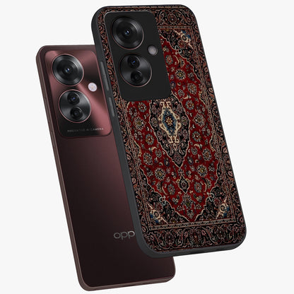 Heritage Carpet Royale Glass Case displayed in angled mockup highlighting intricate royal carpet design with heritage aesthetic.