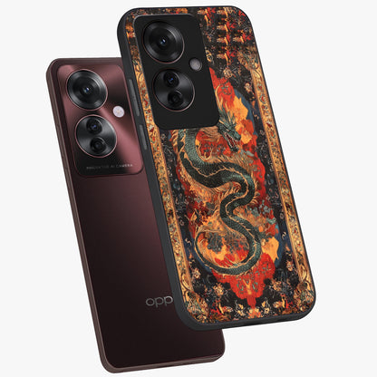 Inferno Dragon Soul Glass Case displayed in angled mockup highlighting powerful dragon illustration with inferno aesthetic.