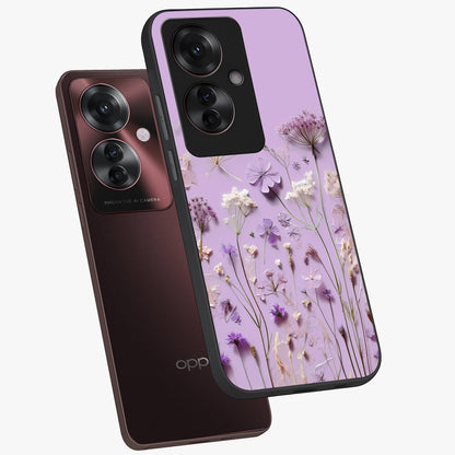Lavender Blossom Dream Glass Case displayed in angled mockup highlighting dreamy lavender flower design with calming aesthetic style.