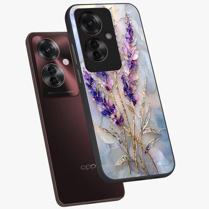 Lavender Dream Glow Glass Case displayed in angled mockup highlighting dreamy purple glow design with soft artistic style.