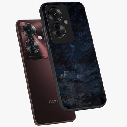 Lunar Veil Silence Glass Case displayed in angled mockup highlighting soft lunar design with peaceful celestial aesthetic.
