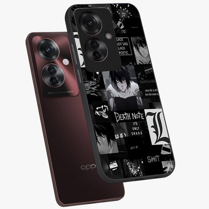 Midnight Chaos Mind Glass Case displayed in angled mockup highlighting chaotic artistic design with dramatic midnight aesthetic.