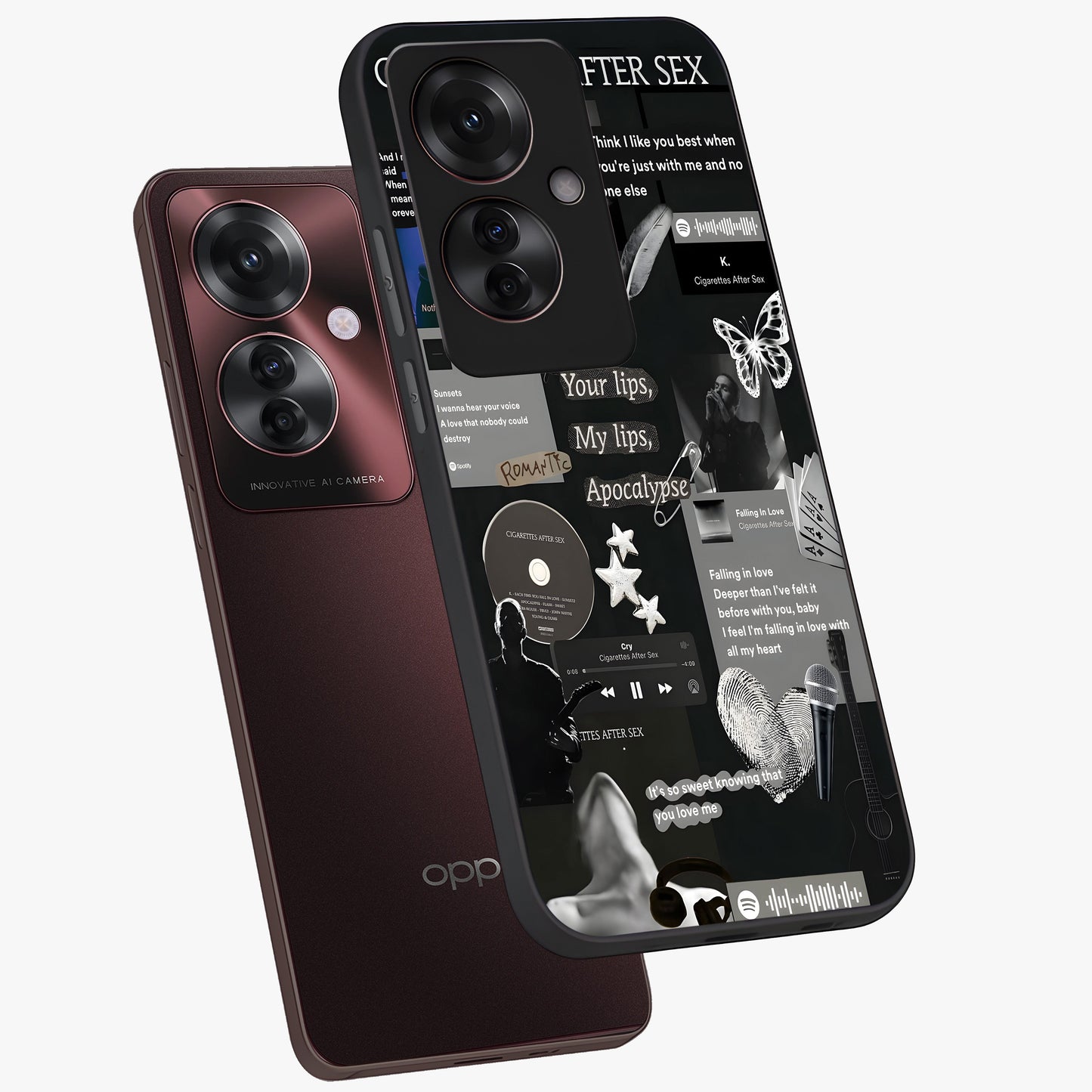 Midnight Love Echo Glass Case displayed in angled mockup highlighting elegant love inspired design with deep aesthetic style.