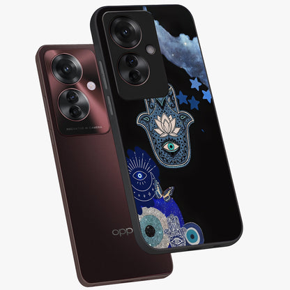 Mystic Hand Aura Glass Case displayed in angled mockup highlighting magical aura design with spiritual aesthetic style.