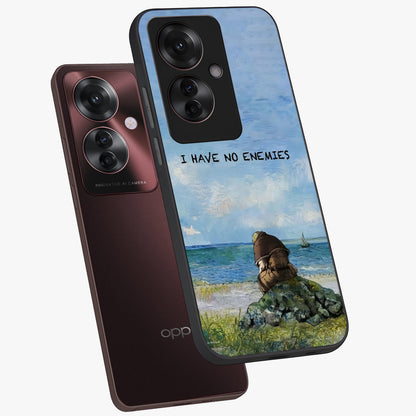 Peace Beyond War Glass Case displayed in angled mockup highlighting meaningful message design with artistic aesthetic style.