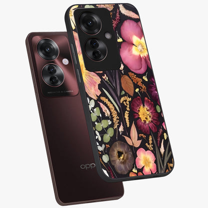Petal Dream Tapestry Glass Case displayed in angled mockup highlighting decorative petal pattern with elegant botanical aesthetic.