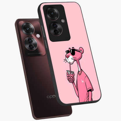 Pink Panther Glass Case displayed in angled mockup highlighting playful cartoon character design with vibrant pink aesthetic.