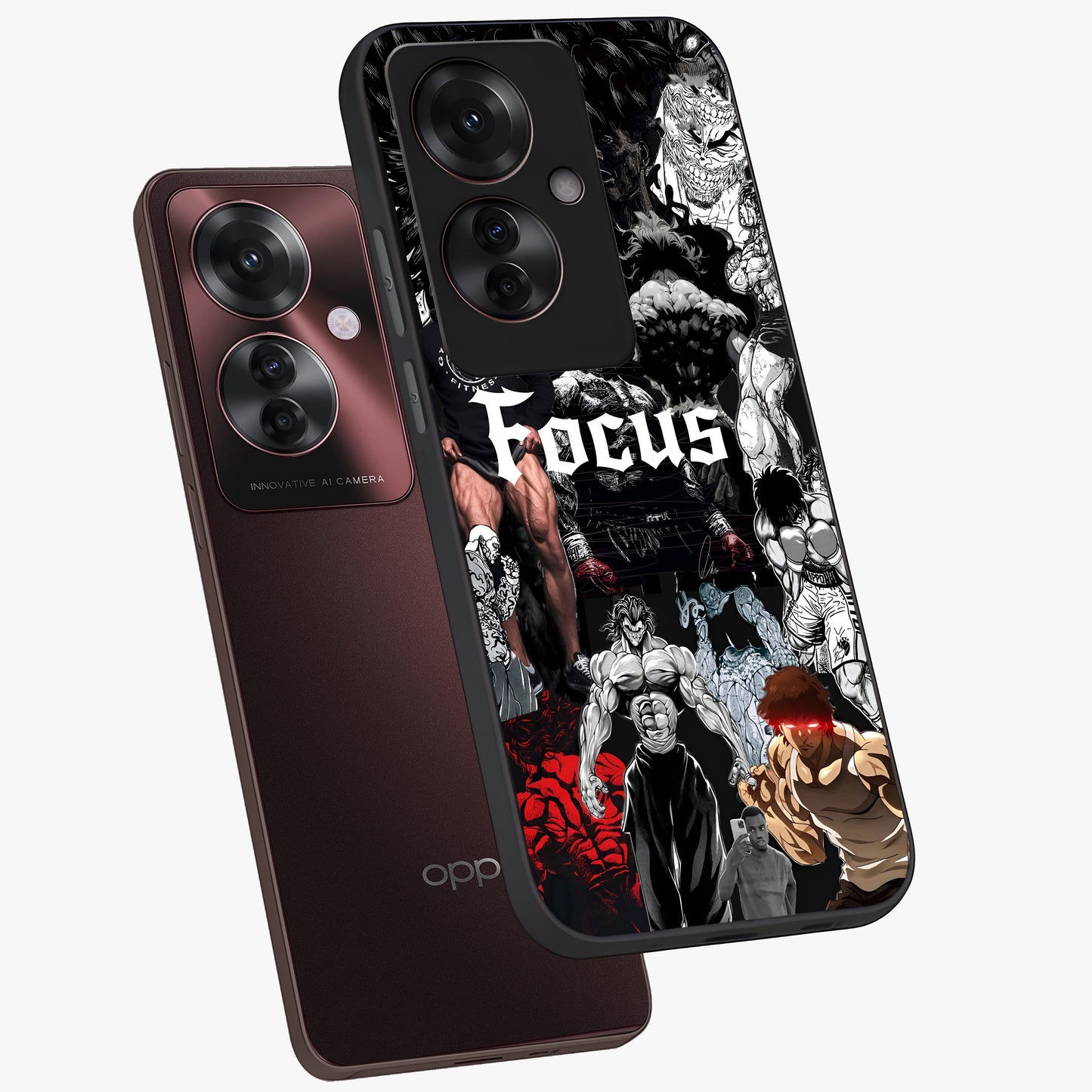 Relentless Power Focus Glass Case displayed in angled mockup highlighting bold statement design with modern aesthetic style.